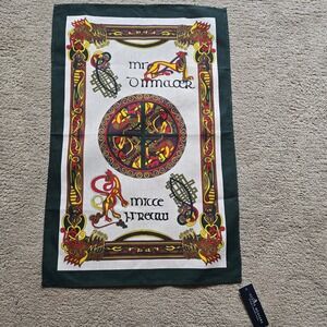 Ulster Weavers Celtic Book of Kells Linen Tea Towel Failte Irish Heritage New